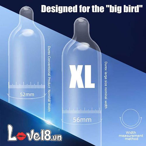 Bao cao su Durex Extra Large size XL XL12 có kích thước to dành cho nam giới có cậu bé khủng