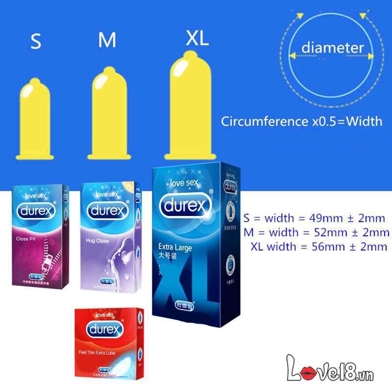 Bao Cao Su Durex Extra Large XL Size Lớn Siêu Mỏng An Toàn