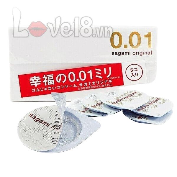  Nhập sỉ Bao Cao Su Mỏng Nhất Thế Giới Sagami 0.01 Hộp 5 Cái  loại tốt 