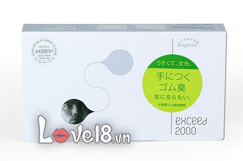 Bao cao su Sagami Exceed 2000 hộp 12 cái cảm giác thật, bảo vệ tốt