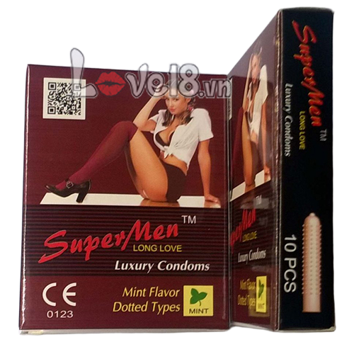 Bao cao su kéo dài Super Men gai phòng chống bệnh lây nhiễm 