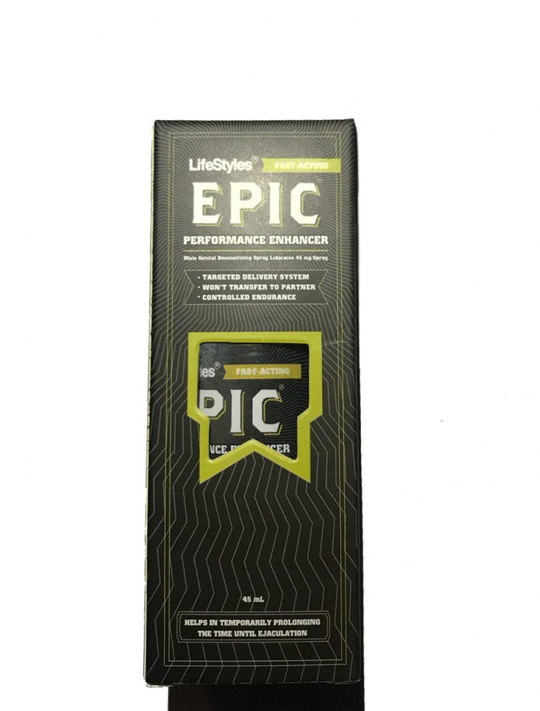 Epic 45ml prolong spray, discreet, delay ejaculation support