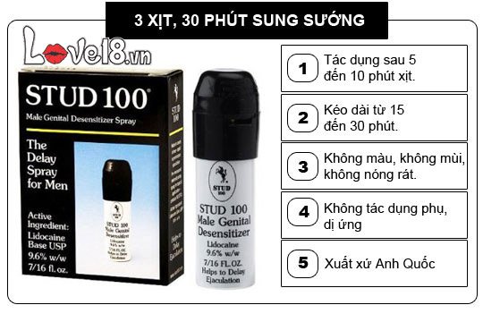  Shop bán Chai Xịt Kéo Dài Thời Gian Stud 100 hàng xách tay