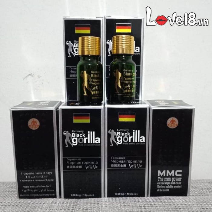 Black Gorila Dược Hỗ Trợ Cương Cứng Tăng Khoái Cảm Xuất Tinh