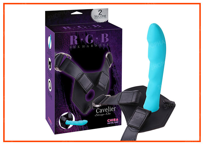 Blue Strap-On Realistic Vibrating Dildo LGBT Friendly Affordable