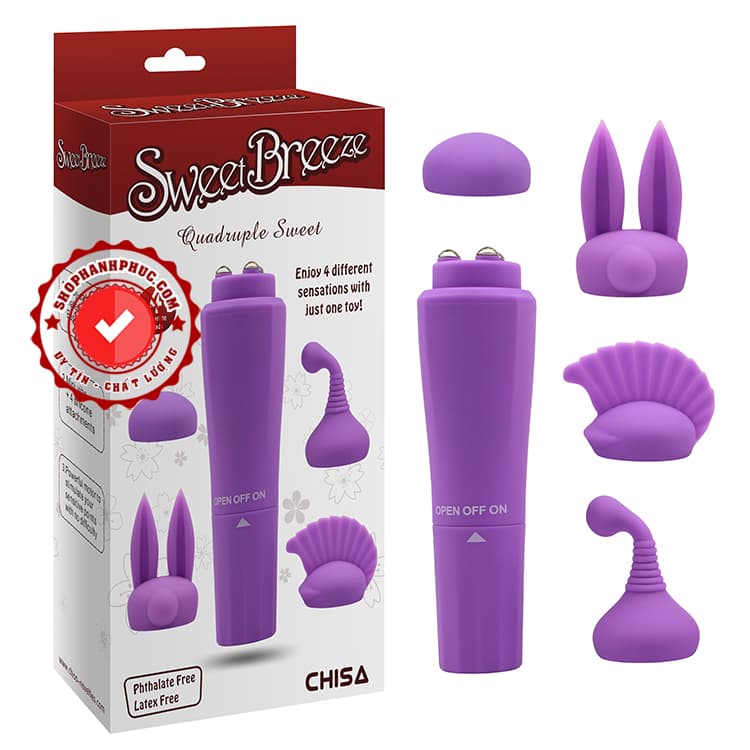 Sweet Breeze máy rung 3 đầu phụ đa năng rung mạnh chống nước cao