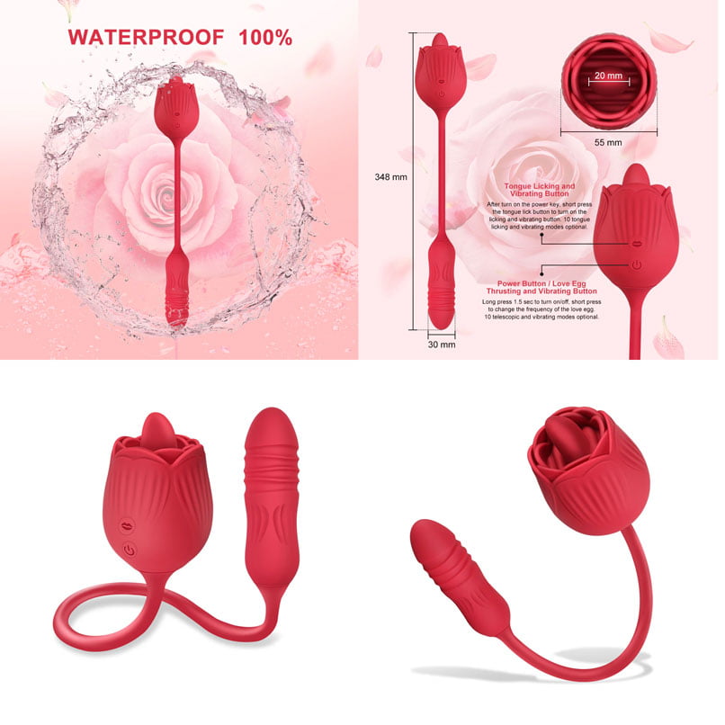 Đồ chơi tình dục bông hoa hồng rung thụt mút nhiệt SHP1335