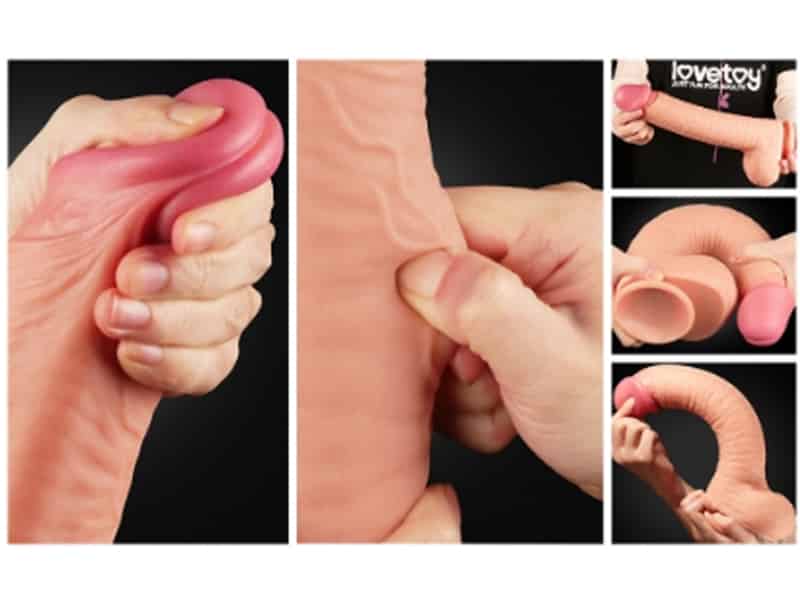 Dương Vật Giả Hít Tường Dual Layer Silicone Cock SHP522 Bền Bỉ