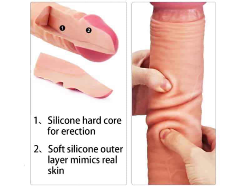 Dương Vật Giả Hít Tường Dual Layer Silicone Cock SHP522 Bền Bỉ