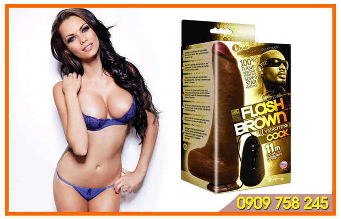 Dương Vật Giả Flash Brown Siêu Khủng Đế Hít Tường Hàng Chính Hãng