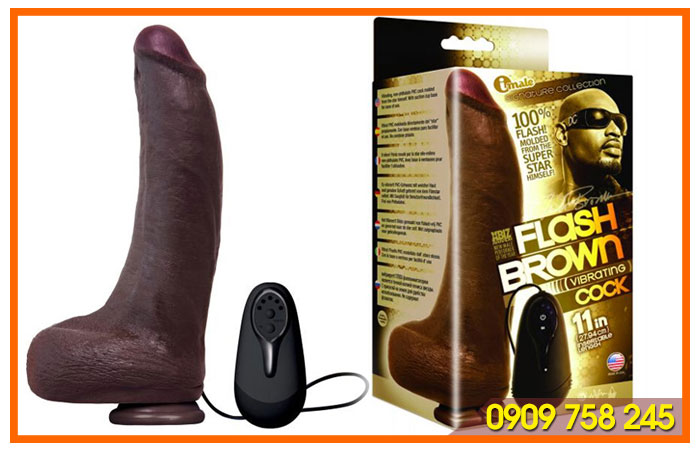 Dương Vật Giả Flash Brown Siêu Khủng Đế Hít Tường Hàng Chính Hãng