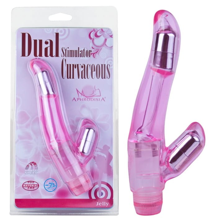 Dương vật giả 2 nhánh rung kích thích đa điểm silicon Nhật Bản