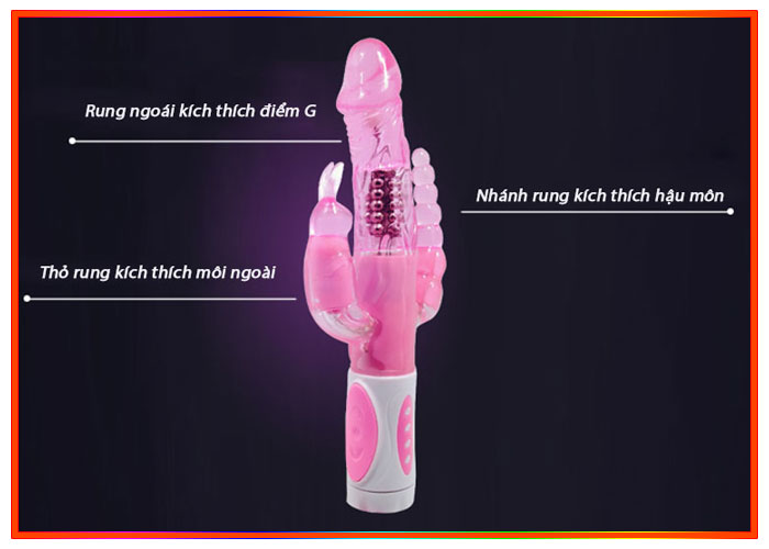 Dương Vật Giả 3 Nhánh Rung Liên Miên Đa Năng SHP603 Cao Cấp
