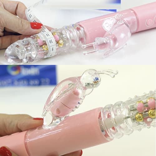 Hỗ trợ sinh lý nữ, dương vật giả rung xoay, pin sạc tiện lợi Pink Butterfly