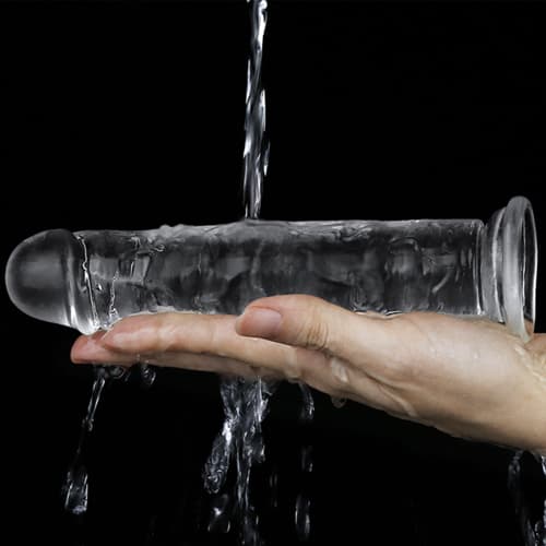 dương vật giả silicon trong suốt lovetoy mềm mại kích thích điểm g