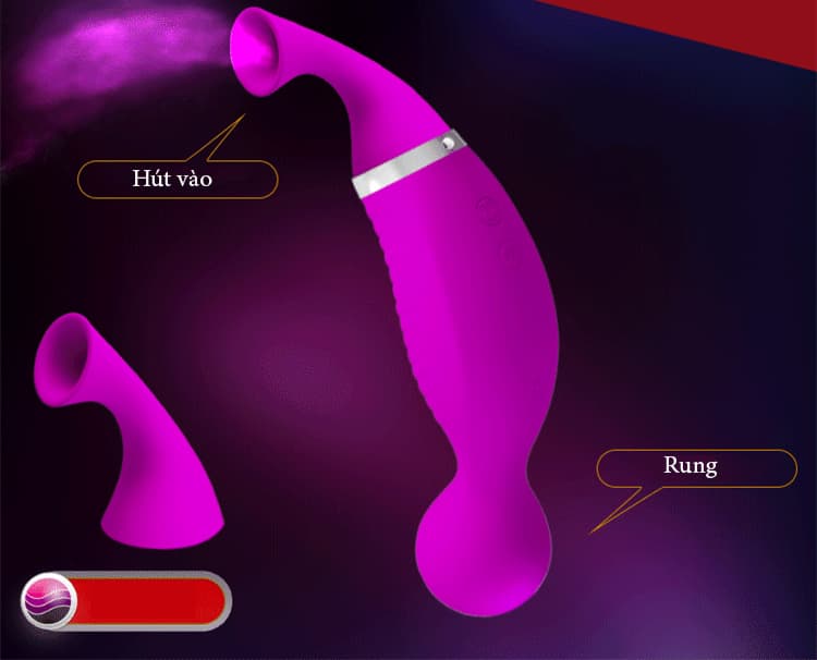 Romace Vibro máy rung mút kích thích âm hộ 3 trong 1