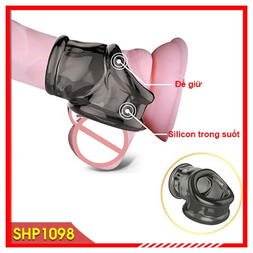 Botome vòng khóa dương vật silicon rung cho nam, bảo hành 1 năm 