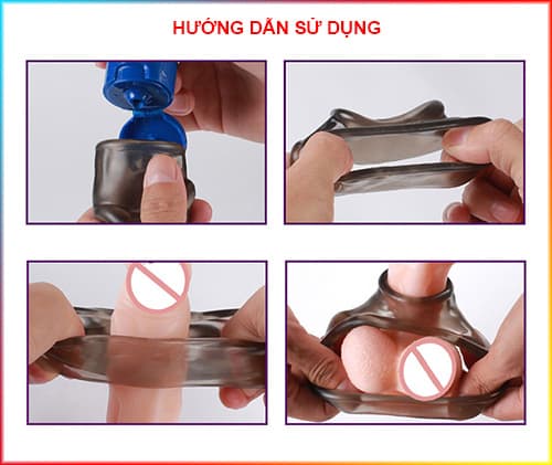 Vòng khóa dương vật silicon có rung Botome mạnh