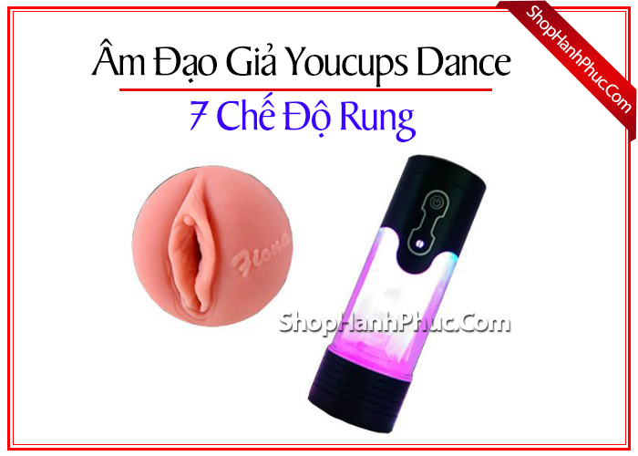 Âm đạo giả rung truyền cảm Youcups Dance SHP43 siêu thật