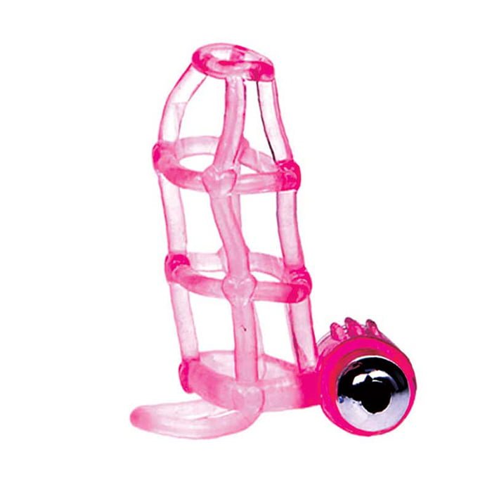 Bao cao su rọ Sweet Cage rung cuống JP silicon hồng