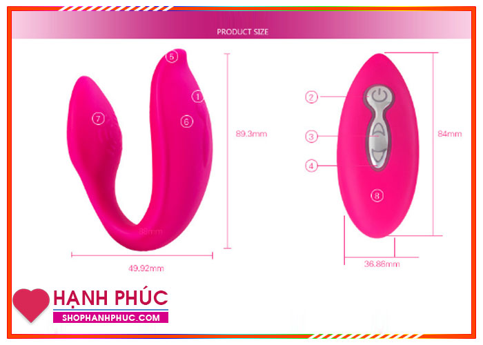 Máy Rung 2 Đầu WoYes SHP871 Hồng Công Nghệ Nhật Bản Kích Thích Tối Đa