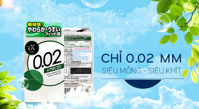 Bao cao su Jex IX siêu mỏng 0.02mm thật như da mềm, an toàn