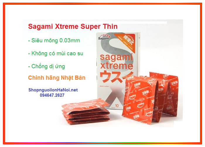 Bao cao su Sagami siêu mỏng Nhật Bản an toàn chất lượng cao