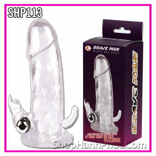 Bao cao su đôn dên trơn rung tăng khoái cảm SHP113 
