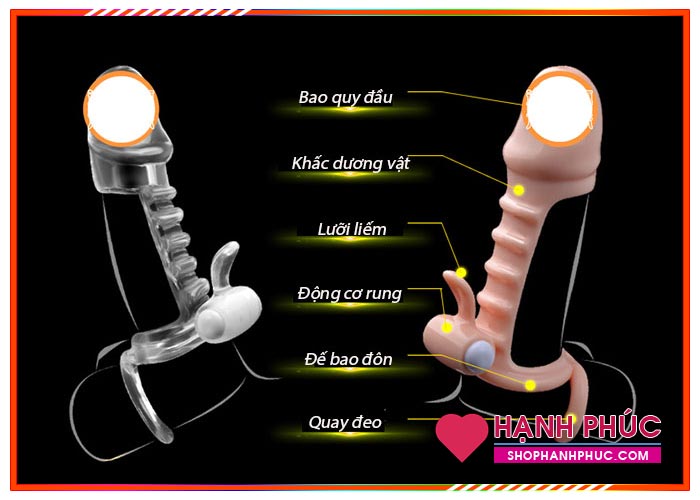 Bao cao su đôn dên gai xương rồng cao cấp SHP942 tăng khoái cảm