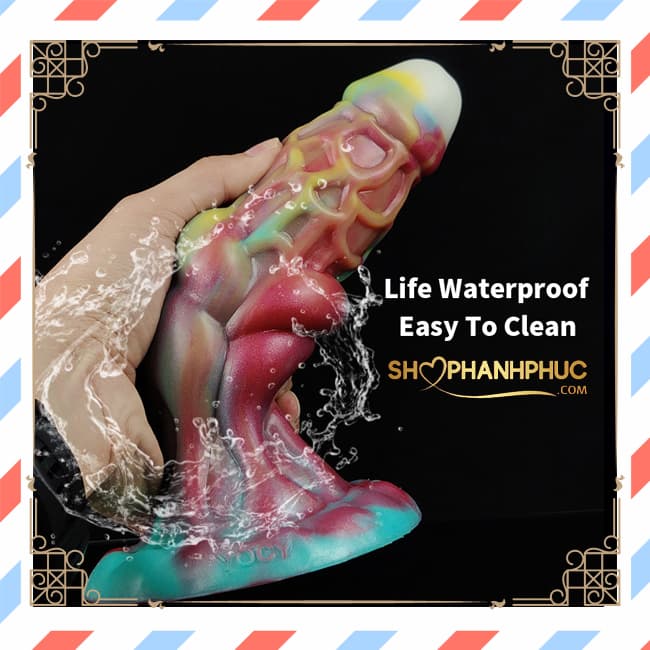 Premium SHP1236 Super Ribbed Red Blue Silicone Cock Sleeve