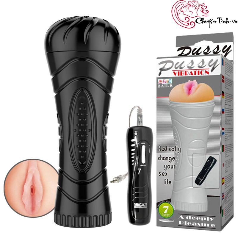 Âm đạo giả Pussy 7 chế độ rung silicon nhựa ABS pin AAA 