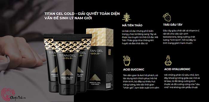 Titan Gel Gold cải thiện kích thước tăng cường sinh lý nam mạnh mẽ