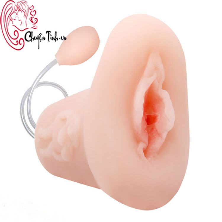 Âm Đạo Bơm Hơi Bú Mút Như Thật Silicon T-Skin An Toàn 16cm
