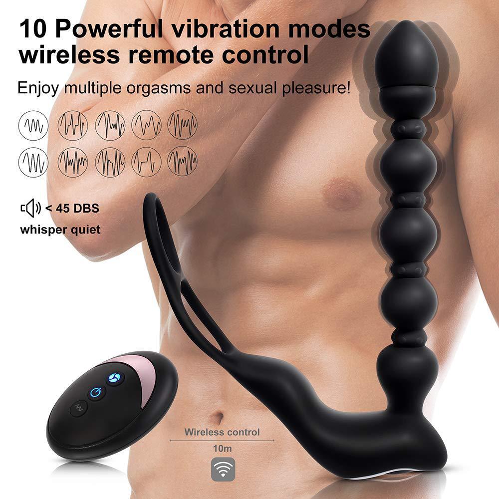 Máy rung đen điều khiển từ xa an toàn cho cơ thể, cực phê