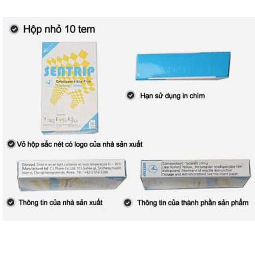 Tem ngậm Sentrip cải thiện sinh lý nam tăng cường sinh lực mạnh