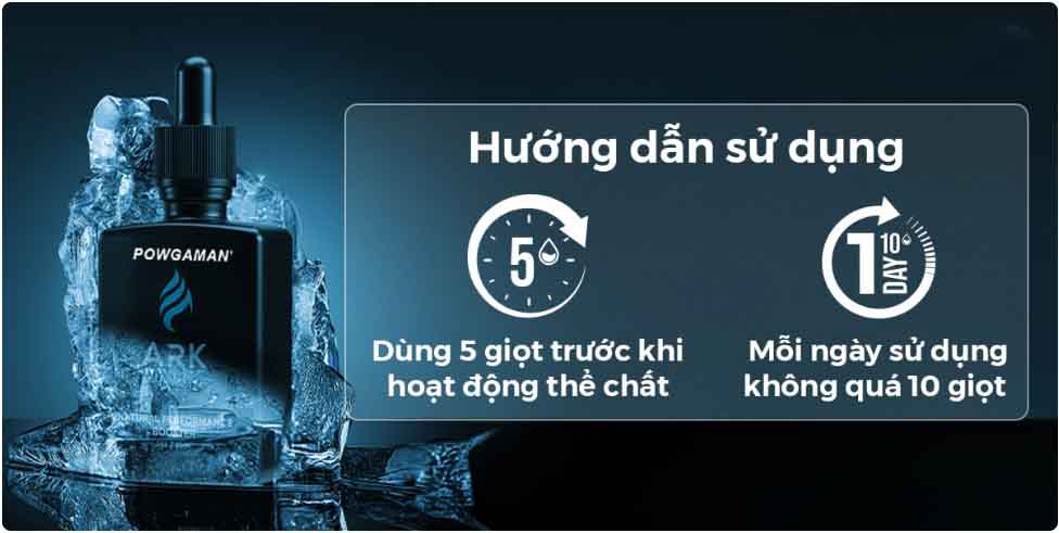 Tinh chất Powgaman Ark Drops tăng hưng phấn phục hồi cơ bắp tinh thần