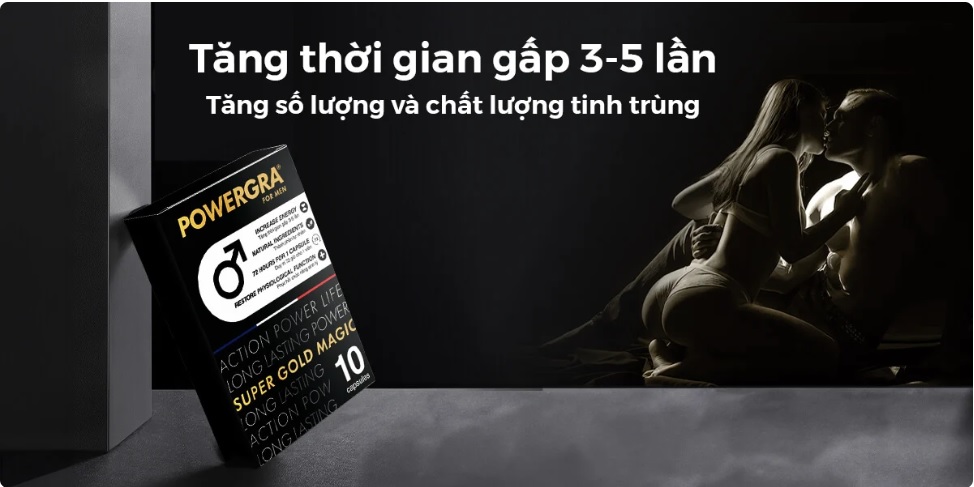 Powergra Supper Gold Magic viên uống kéo dài sức mạnh nam giới hiệu quả