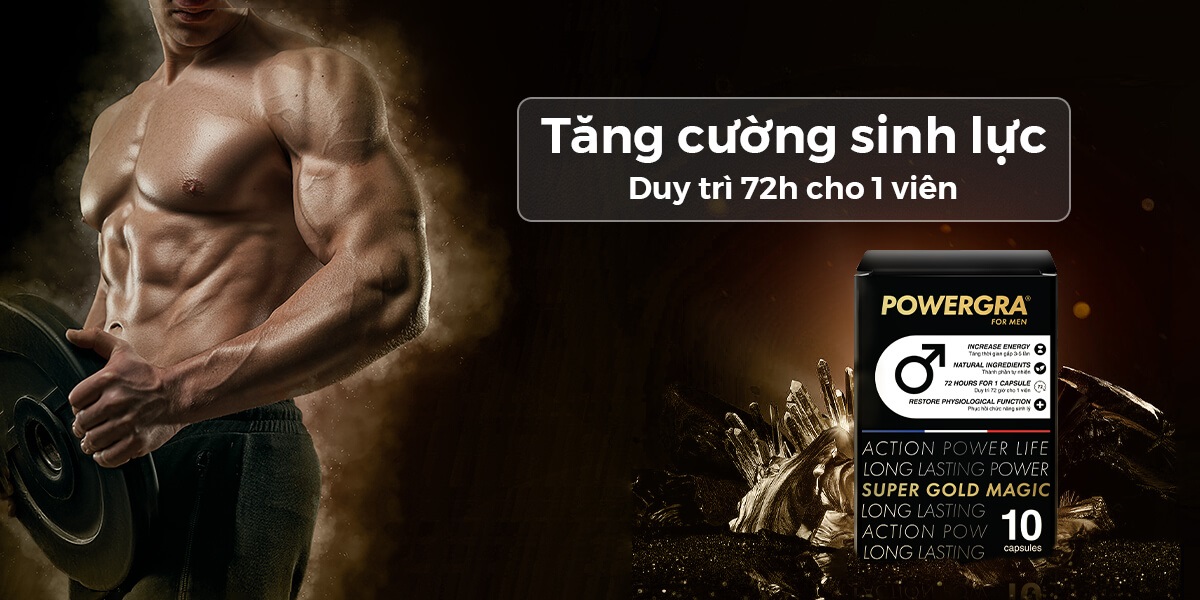 Powergra Supper Gold Magic viên uống kéo dài sức mạnh nam giới hiệu quả