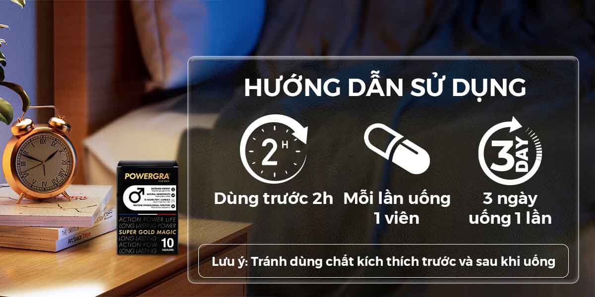 Powergra Supper Gold Magic viên uống kéo dài sức mạnh nam giới hiệu quả