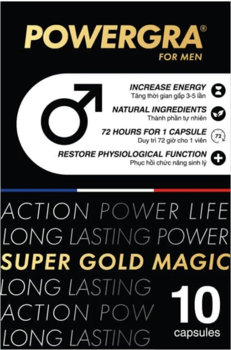 Powergra Supper Gold Magic viên uống kéo dài sức mạnh nam giới hiệu quả