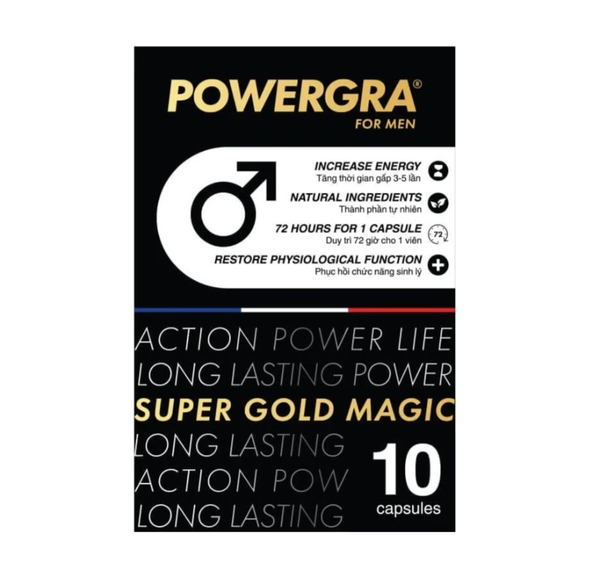 Viên uống kéo dài Powergra men super gold magic tăng cường sinh lý 