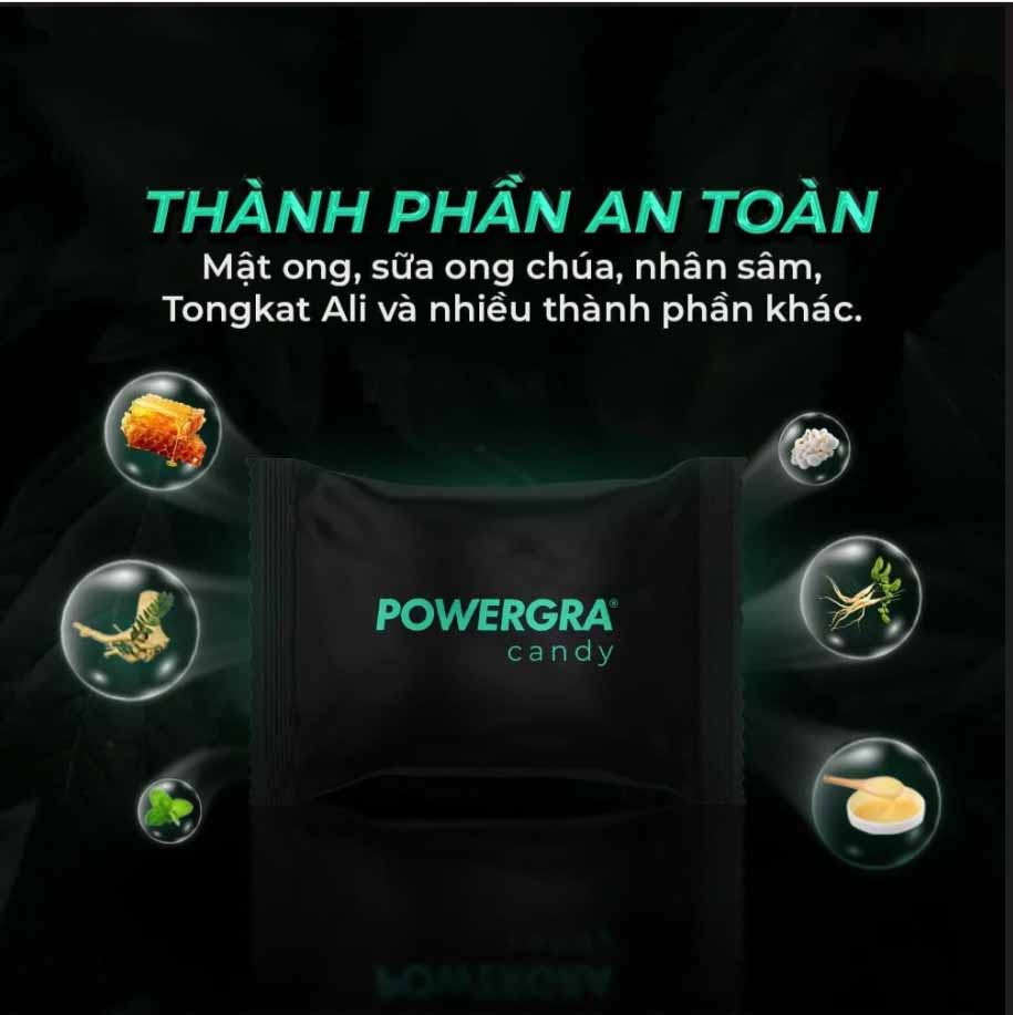 Kẹo bạc hà Powergra sảng khoái tăng lực tặng năng lượng