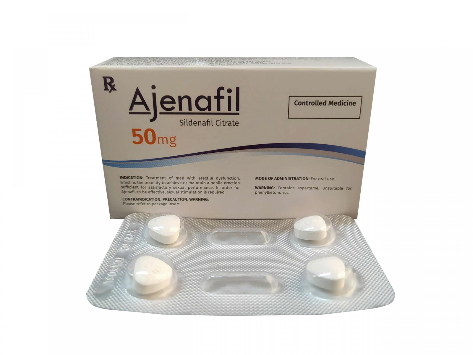 Thuốc ngậm Ajenafil 50mg bạc hà tăng cường sinh lý nam hiệu quả