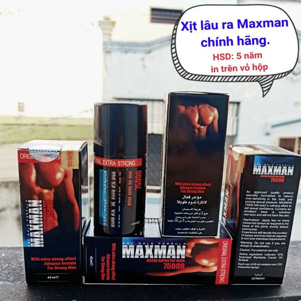 Chai xịt Maxman Delay Mỹ chống xuất tinh sớm, kéo dài cảm xúc