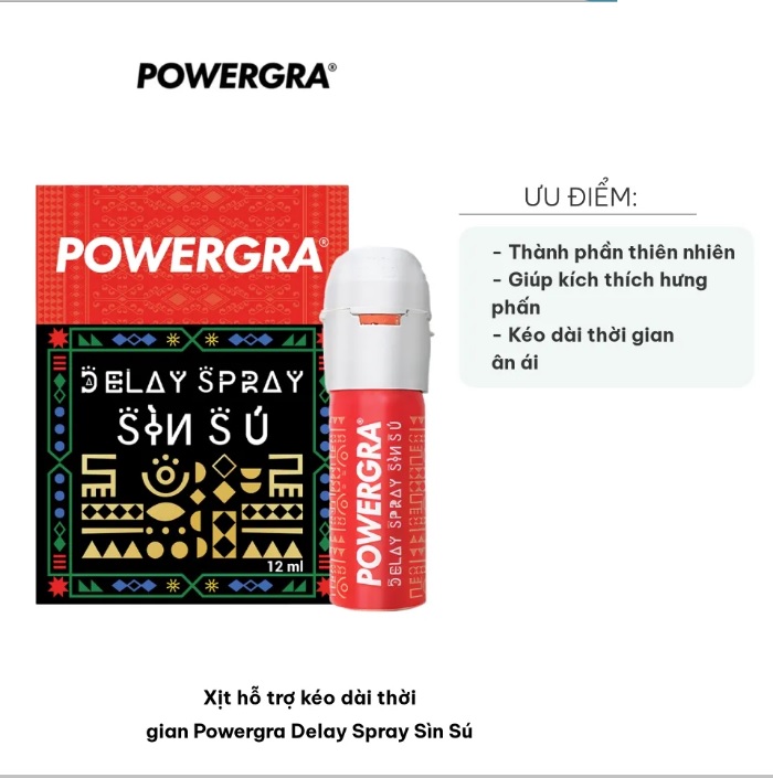 Chai xịt Powergra chống xuất tinh sớm, kéo dài thời gian chơi