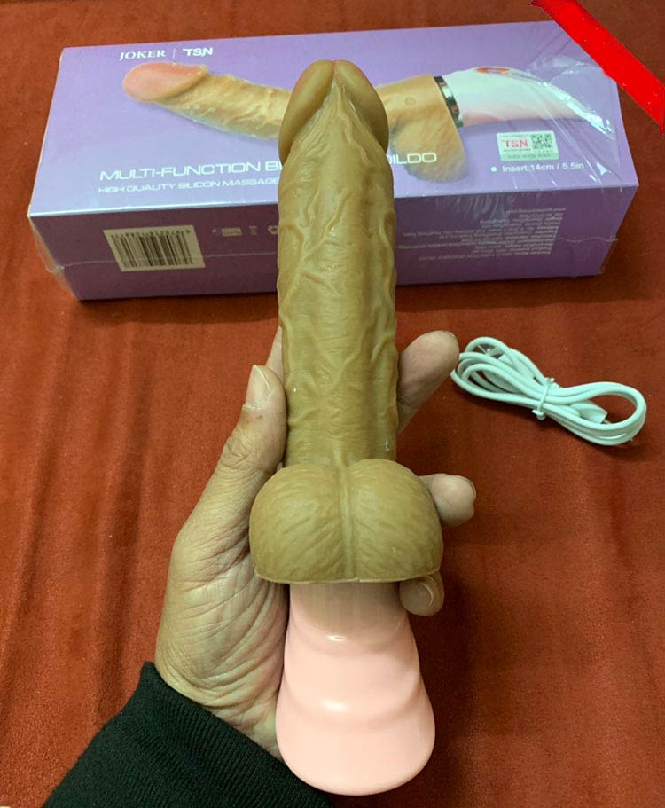 Dương vật cao cấp Joker mềm cong rung sưởi ấm USB