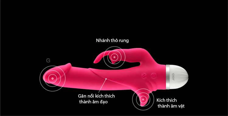 Dương vật silicon rung thúc Joko massage điểm G kích thích
