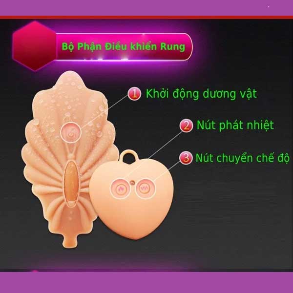 Dương vật mini rung sưởi ấm điều khiển xa silicon cao cấp nữ