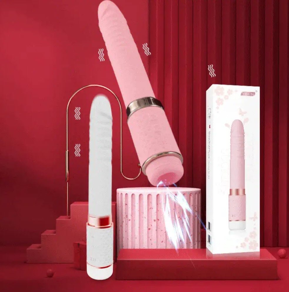 Yeain 2-in-1 Rechargeable Suction Vibrator Pink & White