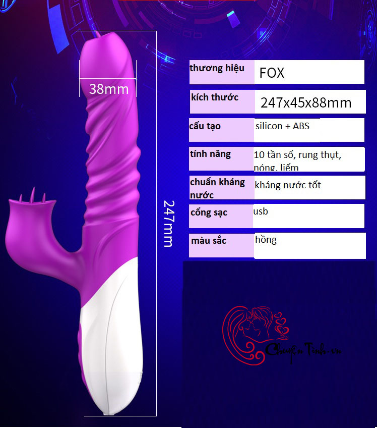 Dương vật giả rung ngoáy thụt nhiệt liếm silicon cao cấp